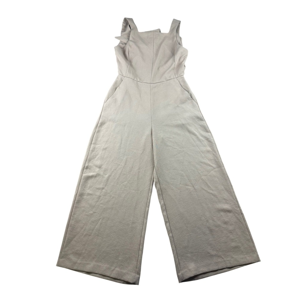 Aritzia Wilfred Écoulement Jumpsuit Women 10 Beige Tan Wide Leg Tie Back Party